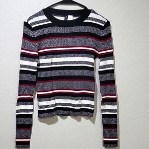 Long-sleeved striped ribbed sweater size S